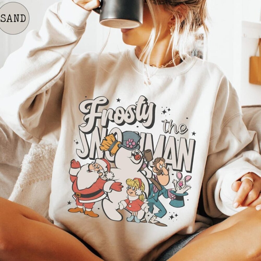 Christmas Frosty The Snowman Sweatshirt, Christmas Retro Xmas Sweatshirt 05